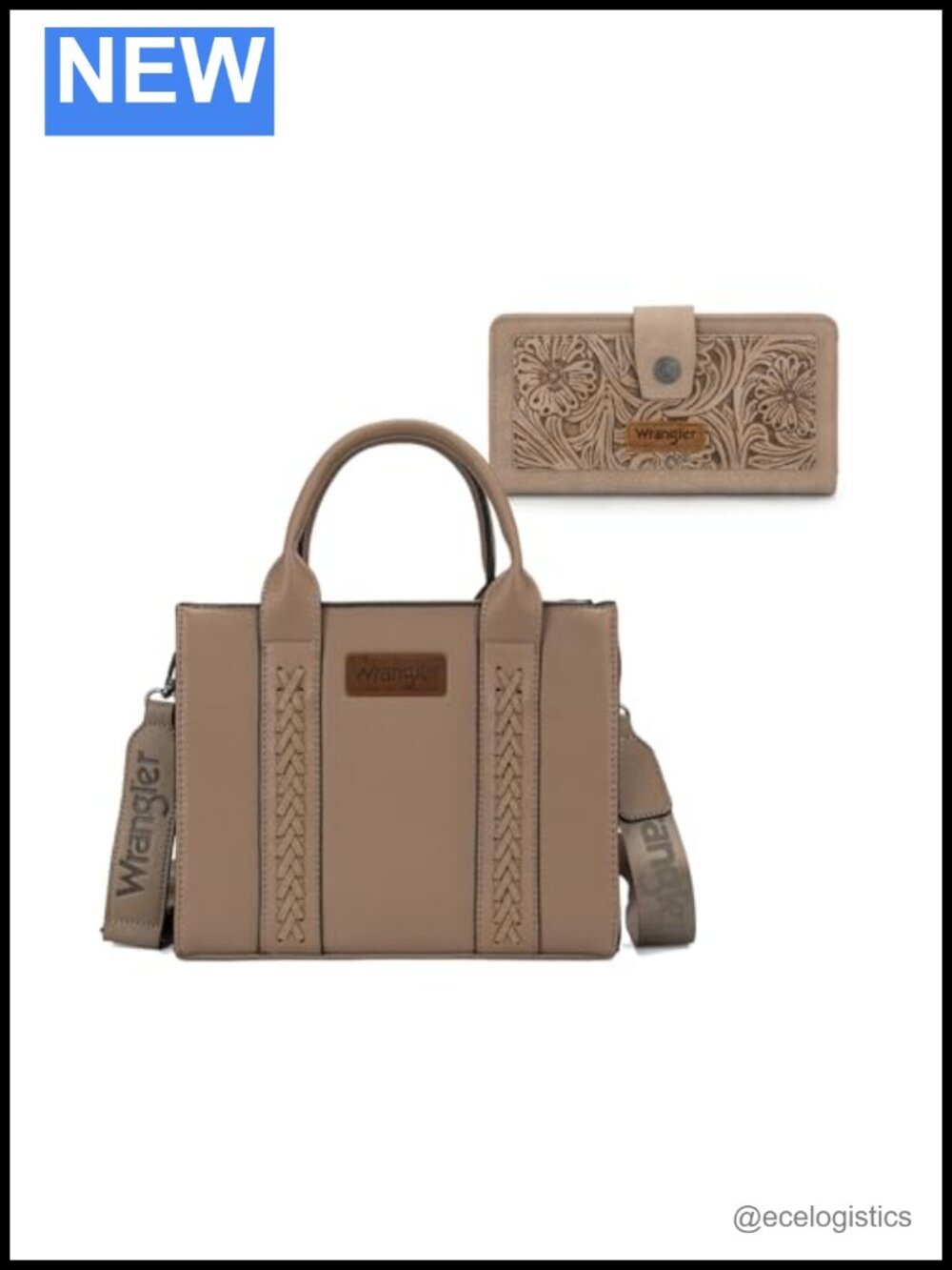 Western Tote Bag with Wristlet Wallet Set Floral Top Handles